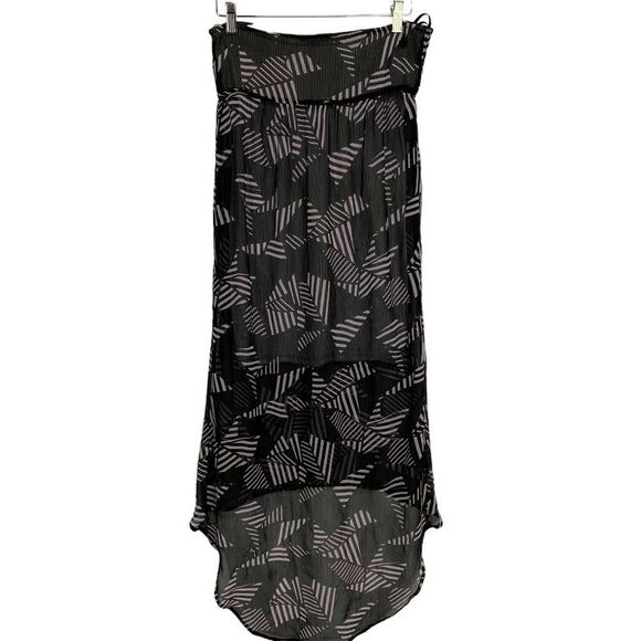 Volcom Women's size XS black Pink Sheer High low leaf print sundress - Picture 10 of 12